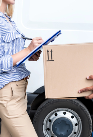 delivering packages for woman